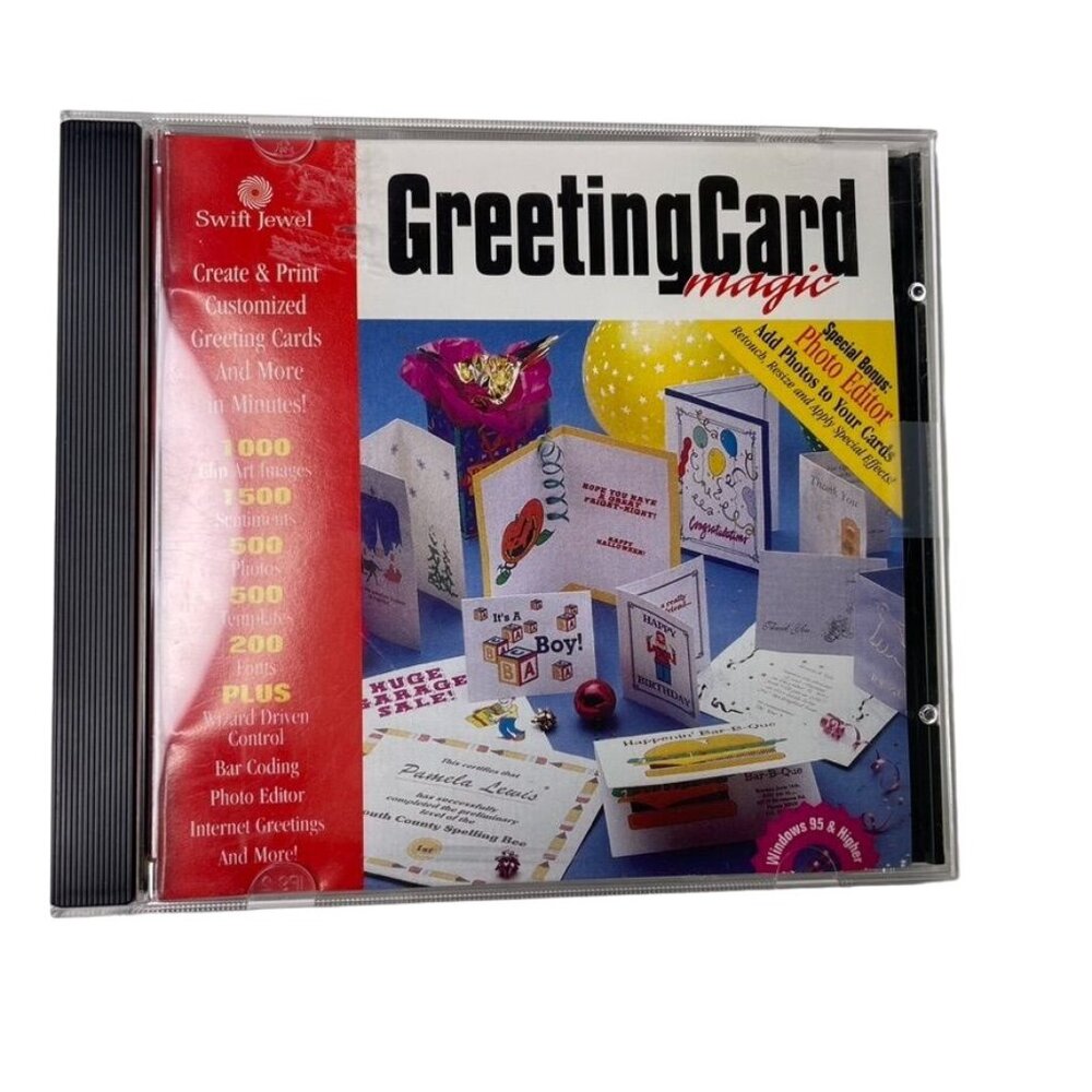 Greeting Card Magic Windows Software 1999 Cosmic Discontinued u